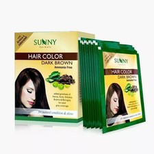Bakson Sunny Herbals Dark Brown Hair Color  Ammonia Free Pack of 12 20gm