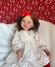 Painted 30" Unfinished Toddler Girl Reborn Baby Doll Kits Realistic DIY Toy Gift
