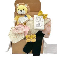 Little Love Bug Baby Girl Gift Box | 9-Pc Luxury Newborn Gift Set | Baby Shower