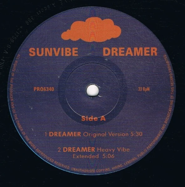 12" - SUNVIBE - DREAMER - german Press - FOC - PRÄGECOVER - PROMO - Bild 4 von 4