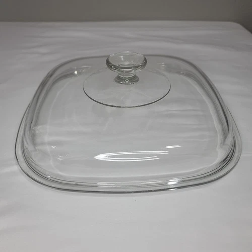VTG. Pyrex Corning Ware A-12-C Clear Glass Casserole Replacement Lid 1 7/8" Knob