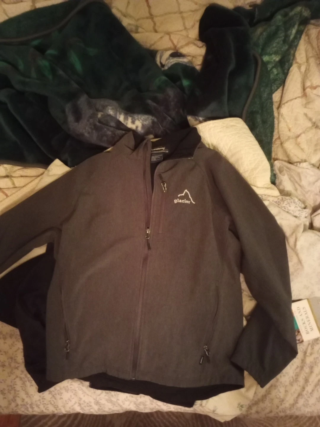 Landaway Glacier Soft Shell Mens Jacket M Full Zip Fleece Lined Dark Grey