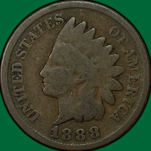 1888 Indian Head Cent Good G Coin #37599