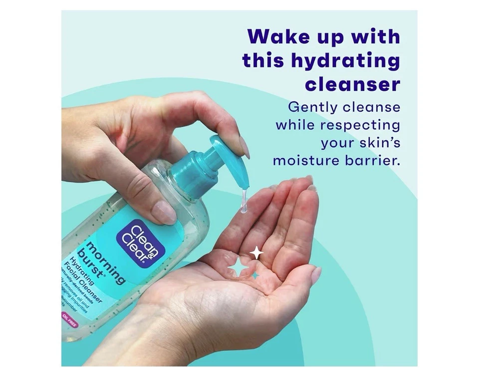 Limpiador facial hidratante sin aceite Clean & Clear Morning Burst pepino y aloe 8 oz Foto 2 de 4