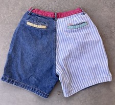 Vintage Guess Shorts Tag 34 Fit 26 Pink 80s Denim Color Block Mom High Waisted