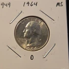 1964 D Washington Quarter Coin in BU (Brilliant Uncirculated) Condition