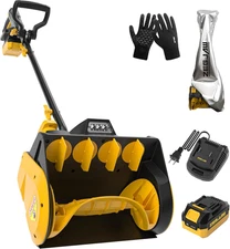 Cordless Snow Shovel, 20V 12-Inch Cordless Snow Blower with LED Light & Directio