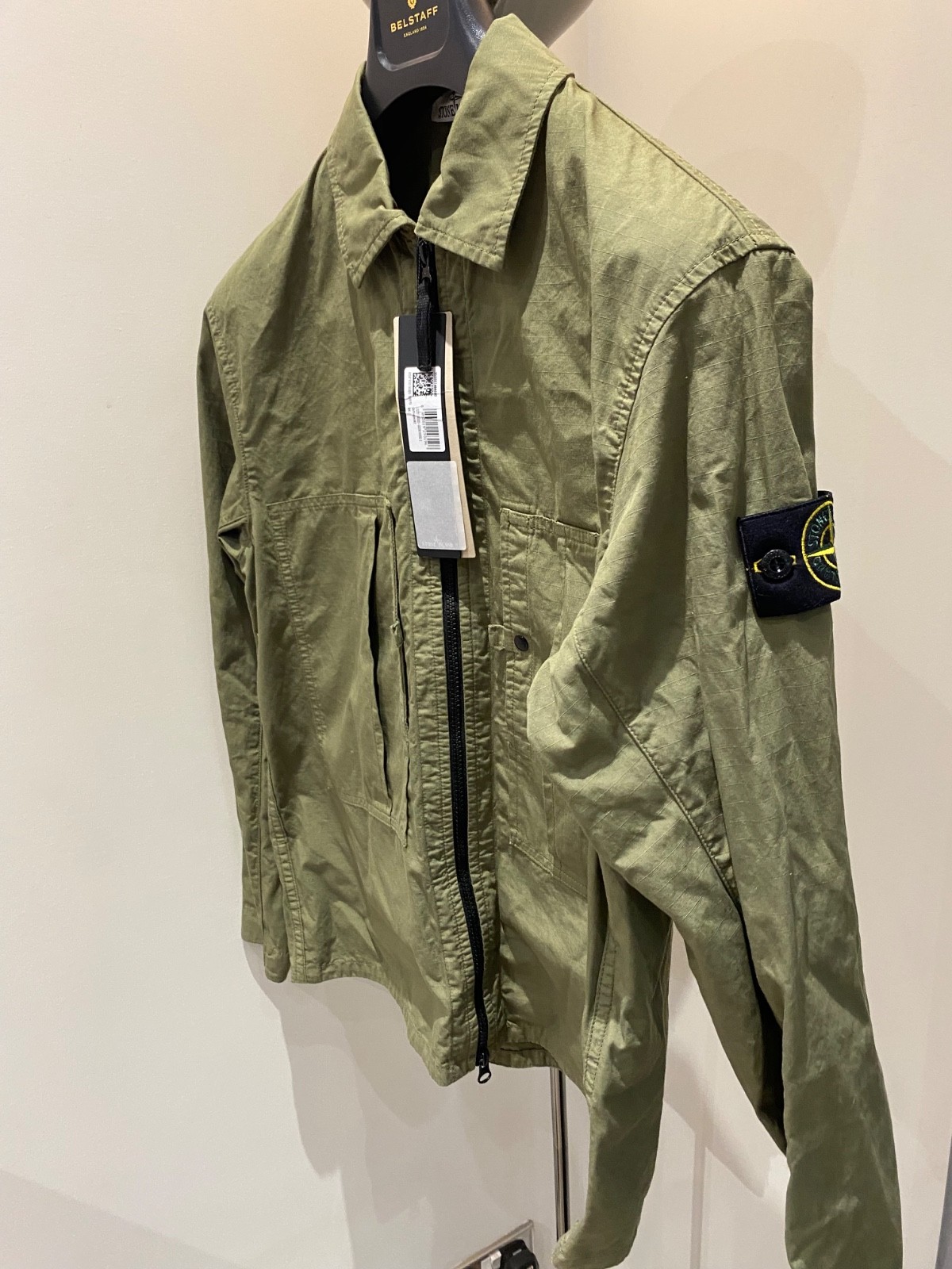 STONE ISLAND ORGANIC MILITARY GREEN OVERSHIRT - S Rrp £465 image 3