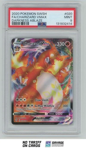 2020 Pokemon SWSH Darkness Ablaze Full Art Charizard VMAX PSA 9 #020/189