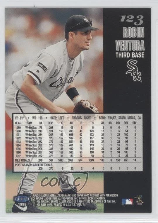 1998 Fleer Sports Illustrated World Series Fever Robin Ventura #123 - Image 2 of 2