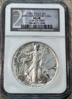 1992 $1 AMERICAN SILVER EAGLE NGC MS68 20TH ANNIVERSARY COLLECTION Black Label