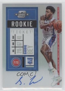 2020-21 Panini Contenders Optic Rookie Ticket Saddiq Bey #113 Rookie Auto RC
