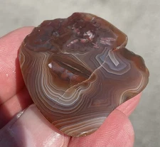 0.8 Oz Lake Superior Agate Face Polished TOP SHELF Shadow Banded Stunner Lsa