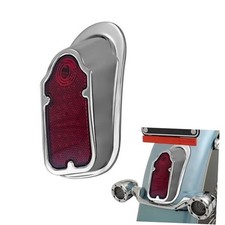 Motorcycles LED Brake Tail Light, Chrome Metal Tombstone Red Taillight with