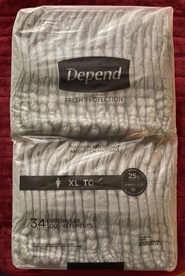 Depend For Men XL Fresh Protection Adult Diapers Underwear 34 Ct, Maximum