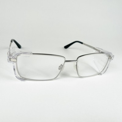 SPECSAVERS Brille SILBER RECHTECKIG Brillengestell MOD: SAFETY 07 33155920