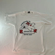Screen Stars Best Somebody In Chippewa Falls Loves Me Vtg Shirt L Made In Usa