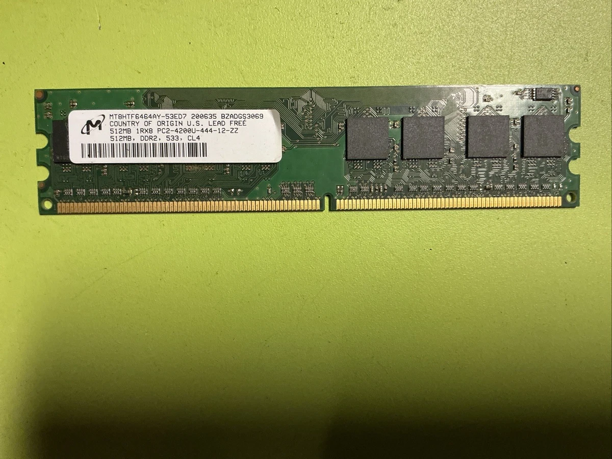 Lot de 4 barrettes de RAM DDR2 512MB PC2 3 en 5300U et une en 4200U