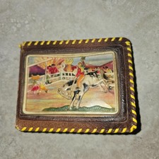 Vintage Western Themed Children s Plasticized Wallet With 3D Cover 1955