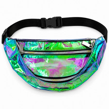 Multicolor Holographic Belt Bag Fanny Pack Ad...