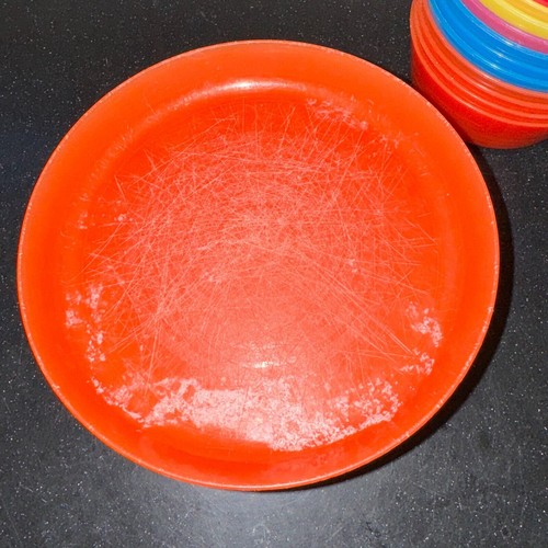 Ikea Kalas Rainbow Plastic Plates Bowls Kid Orange Green Yellow Purple Pink Blue - Picture 2 of 12