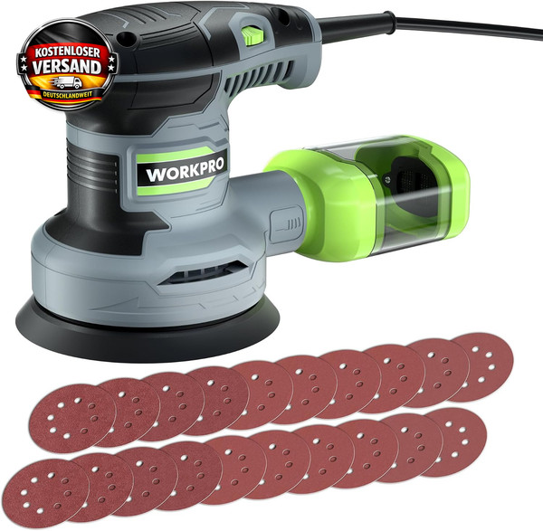 Workpro Exzenterschleifer 125Mm, 300W Schleifmaschine 7000-13000 OPM-image