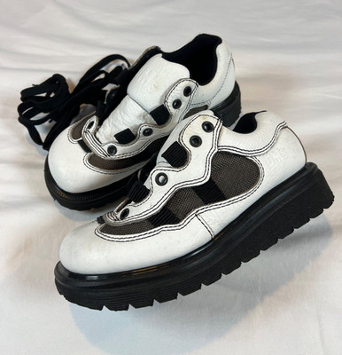 Vintage Dr. Martens MIE 9095 Black White Sneakers UK 3 RARE England Made Chunky