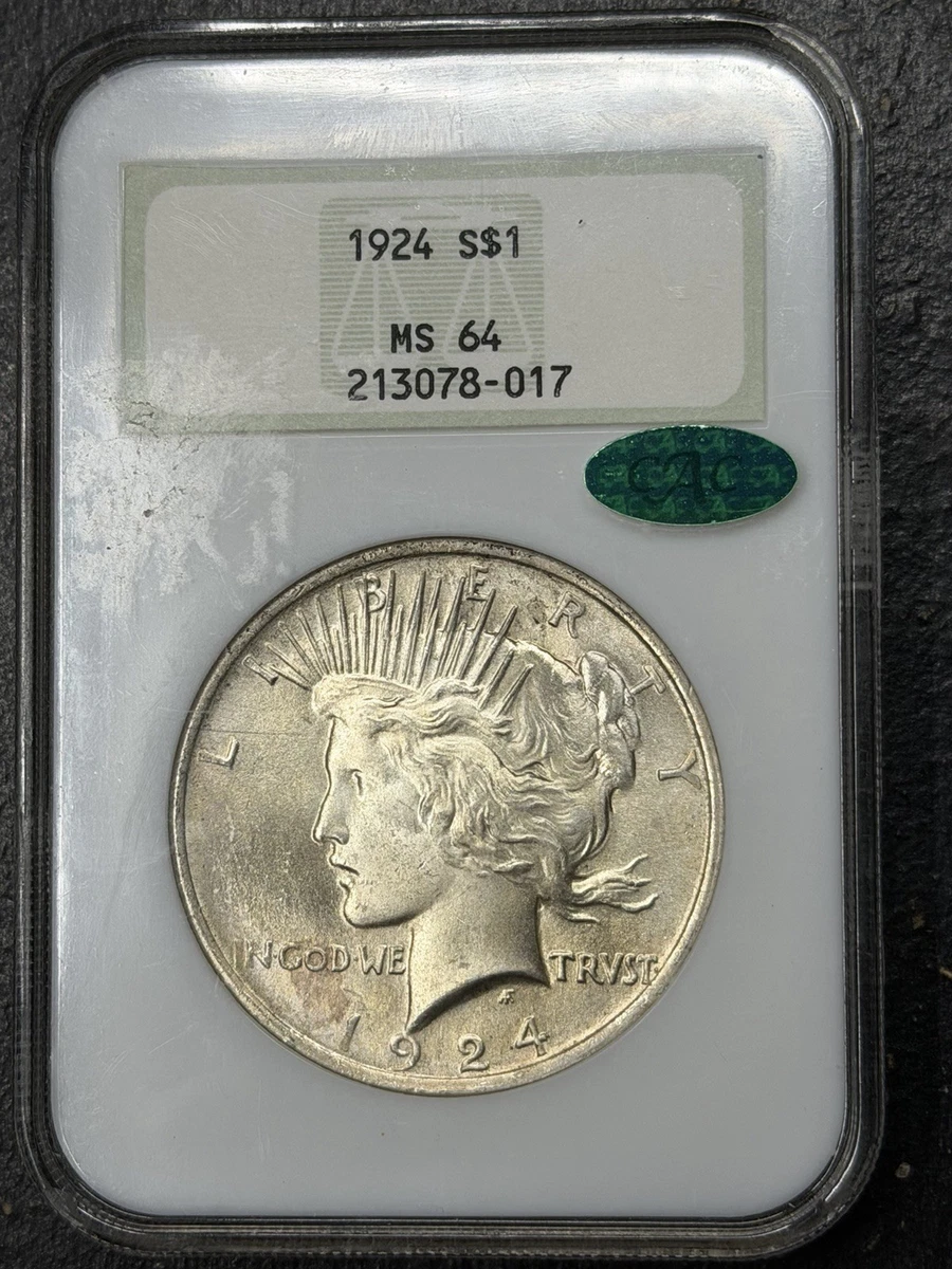 1924 Year Grade MS 62 Peace US Dollars (1921-1935) for sale | eBay