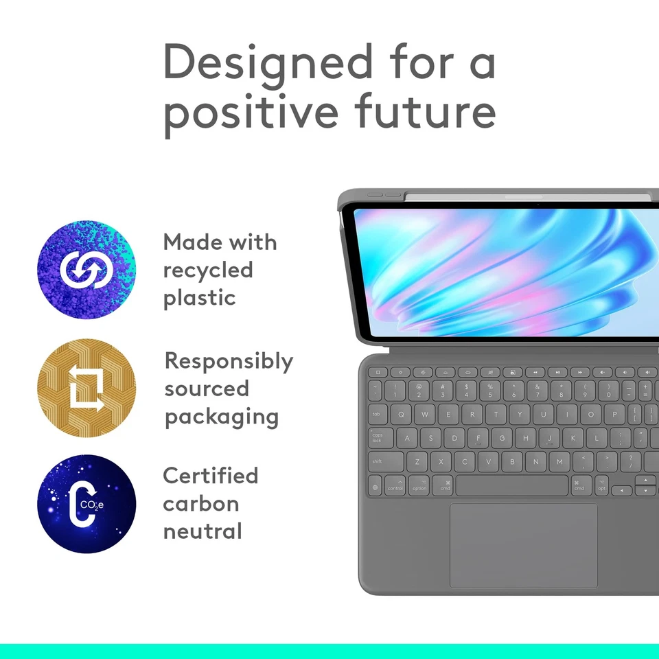 Logitech Combo Funda Teclado para iPad Air Oxford de 11 pulgadas Gris 920012626 Foto 2 de 4