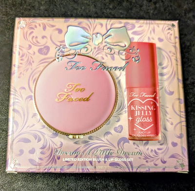#ad NEW Too Faced Limited Edition Full Size Blush amp; Lip Gloss Set Candy Clouds $28.00