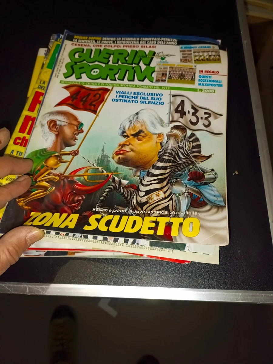 RIVISTA GUERIN SPORTIVO Anno 1990/33-34 + ADESIVI SERIE A + 6