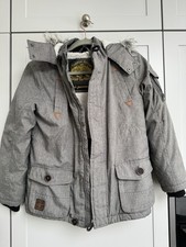 Boys Grey Winter Coat - Age 9-10 Years Good Condition By TU (Sainsburys)