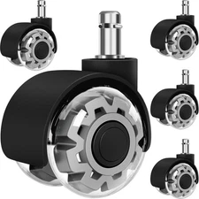 Office Chair Wheels, 2 Inch Smooth  Quiet Rolling Casters , Computer Gaming C...