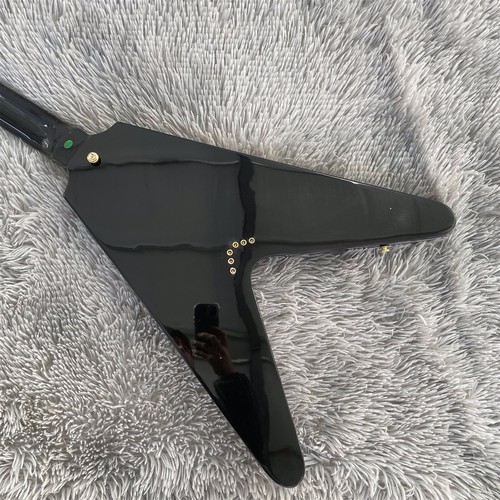 Unbranded Black Flying V Electric Guitar Mahogany Body&Neck HH Pickups 6 String - Picture 6 of 7