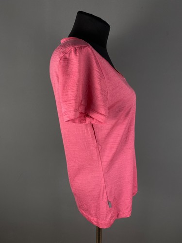 Icebreaker Womens T-Shirt Short Sleeve Merino Wool Pink Size S - Picture 9 of 12