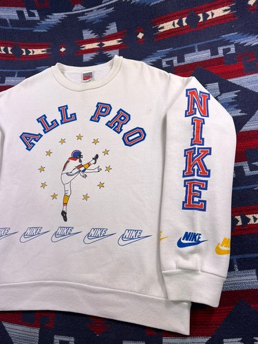 Vtg 90s Nike Football All Pro Star Team All Over Print Sweatshirt Crewneck AOP L - Picture 3 of 17