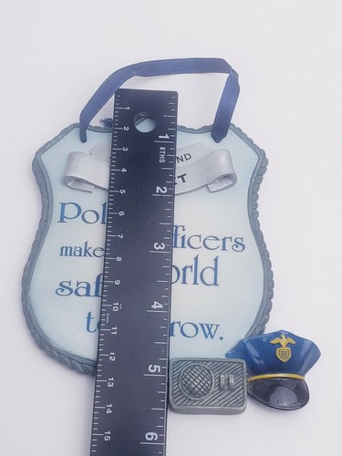 Vintage Serve And Protect Plaque By Enesco Home Office Den Decor Blue Silver - Picture 6 of 8