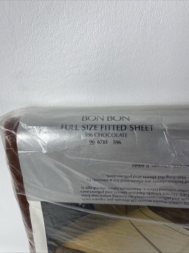 Sears Vintage Bon Bon Perma Prest Musselin VOLL & SPANNBETTLAKEN Set Schokolade NEU - Bild 11 von 14