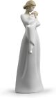 Lladro Mother Figure A Mother's Embrace in matte satin green porcelain