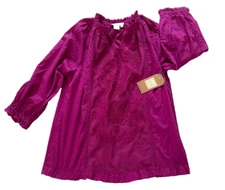 Tru Luxe Jeans NEW Women's S Boho Tunic Blouse Pullover Violet Purple