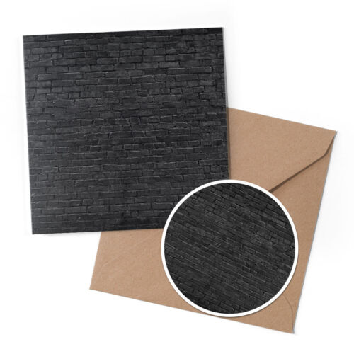 1 x Grußkarte & 10 cm Aufkleber Set - schwarz Ziegel Wandmuster Kunst #44309 - Bild 1 von 2
