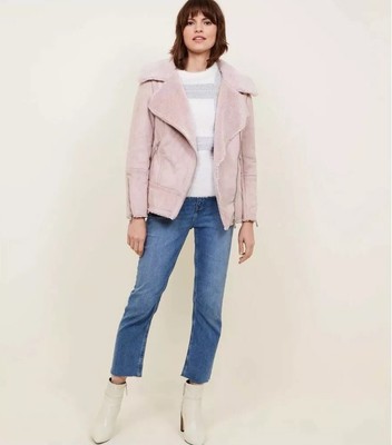 new look shearling biker jacket