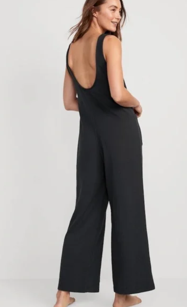 Old Navy Dark Charcoal Gray Lounge Loose Fit Marled Jumpsuit