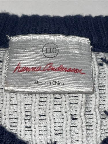 Hanna Andersson Boys 110 Fair Isle Nordic Cotton Knit Sweater Vest EUC Blue Sz 5 - Picture 3 of 8