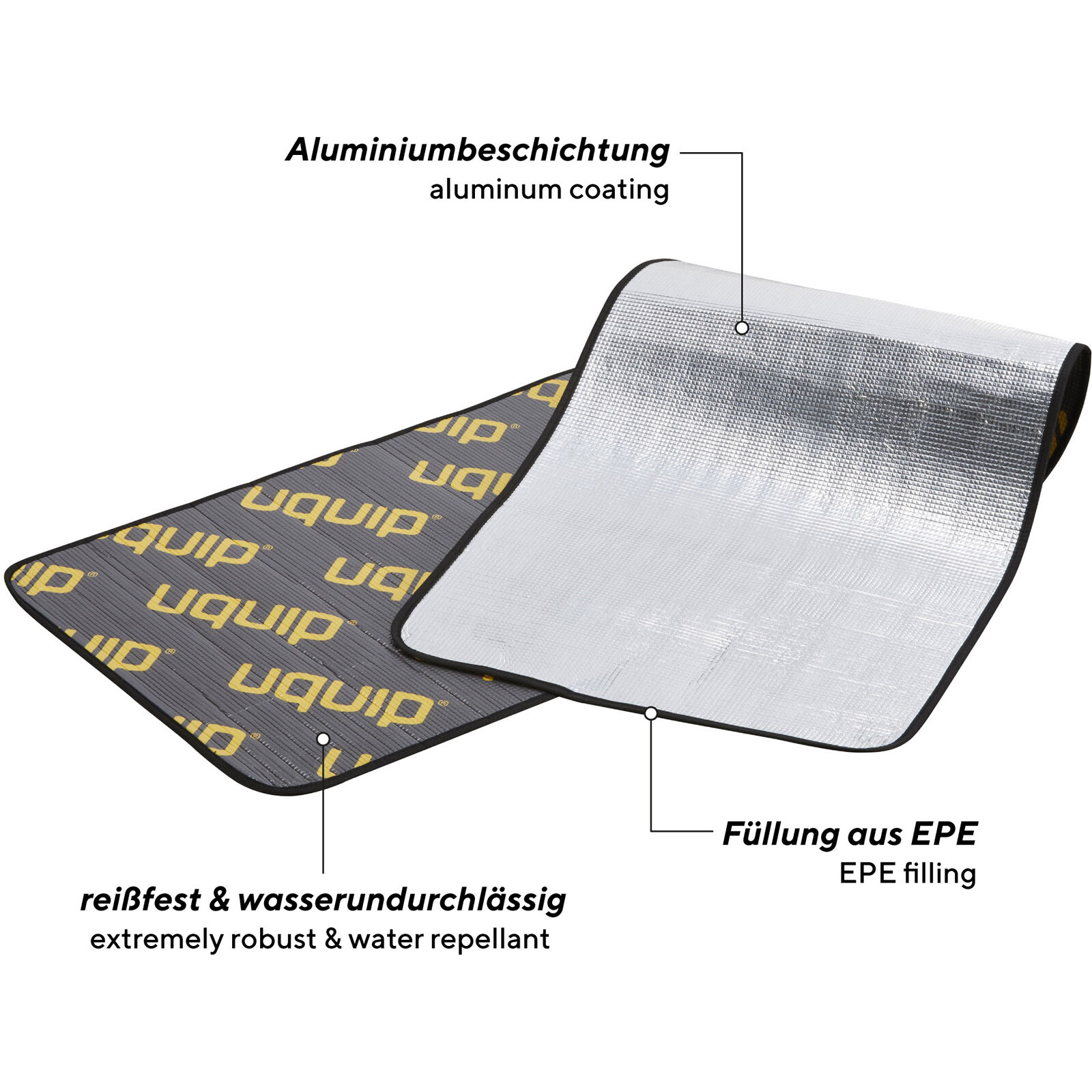 Thumbnail - Uquip Alu Isomatte Flexy 190 Cm Camping Thermo Isolier Matte Single