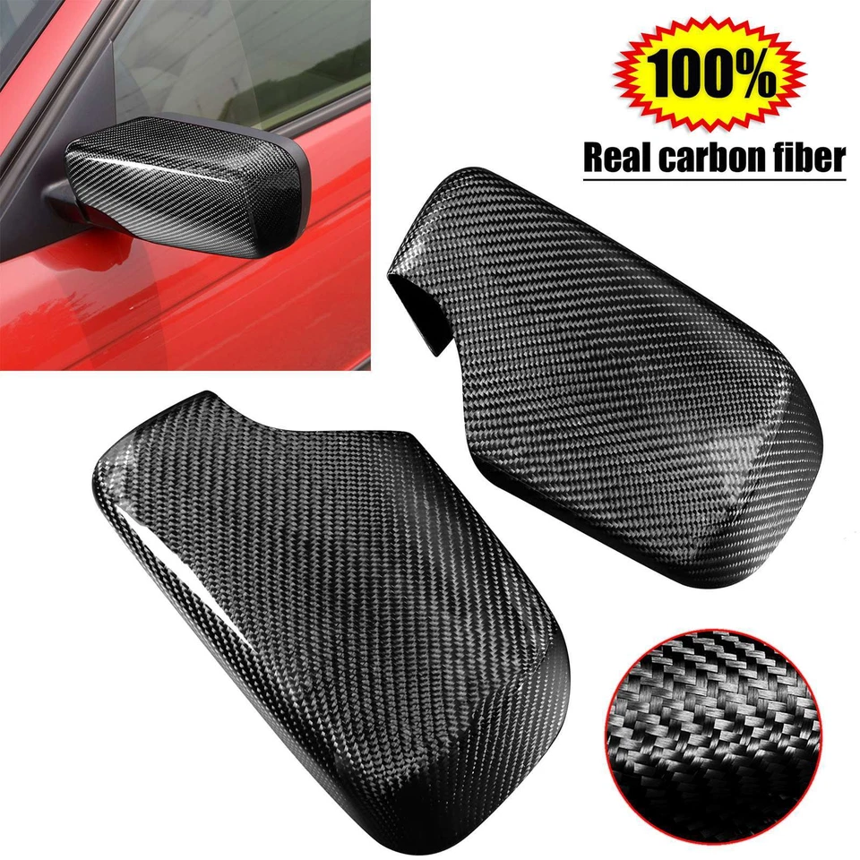 Real Carbon Fiber Side Mirror Cover Caps For 1998-2005 BMW 3 Series E46 4 Door Foto 4 de 4