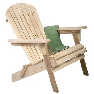 Folding Outdoor Fir Wood Adirondack Chair Lawn Patio Deck ...