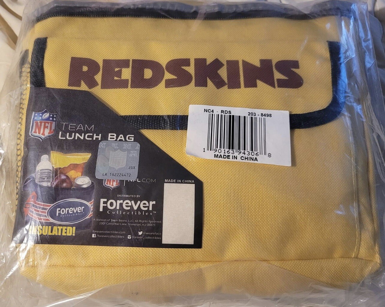NFL Washington Redskins Team Insulated Lunch Bag by Forever Collectibles