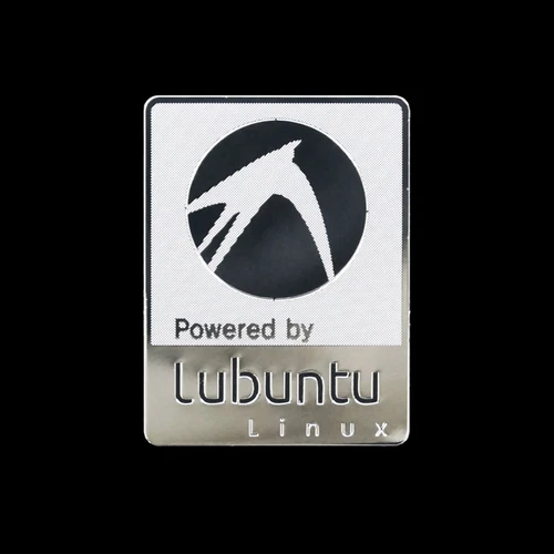 Powered by Lubuntu Linux Metal Decal Sticker