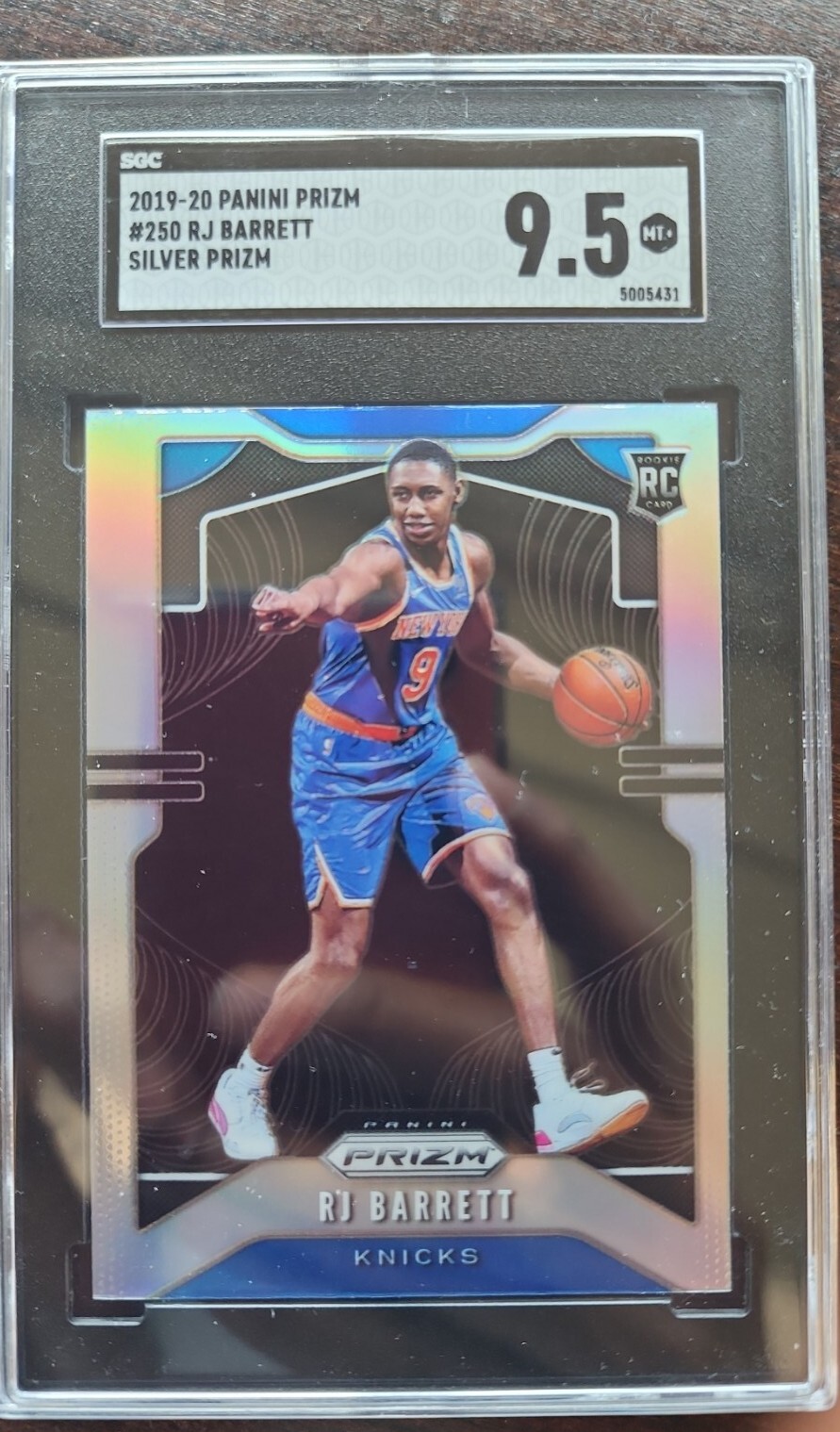 2019-20 Panini Prizm RJ BARRETT Silver Sgc 9.5 Knicks RC ROOKIE